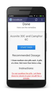 Homeopathy Remedy Finder - Cold & Flu android App screenshot 1